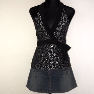 V-Neck Lace Halter